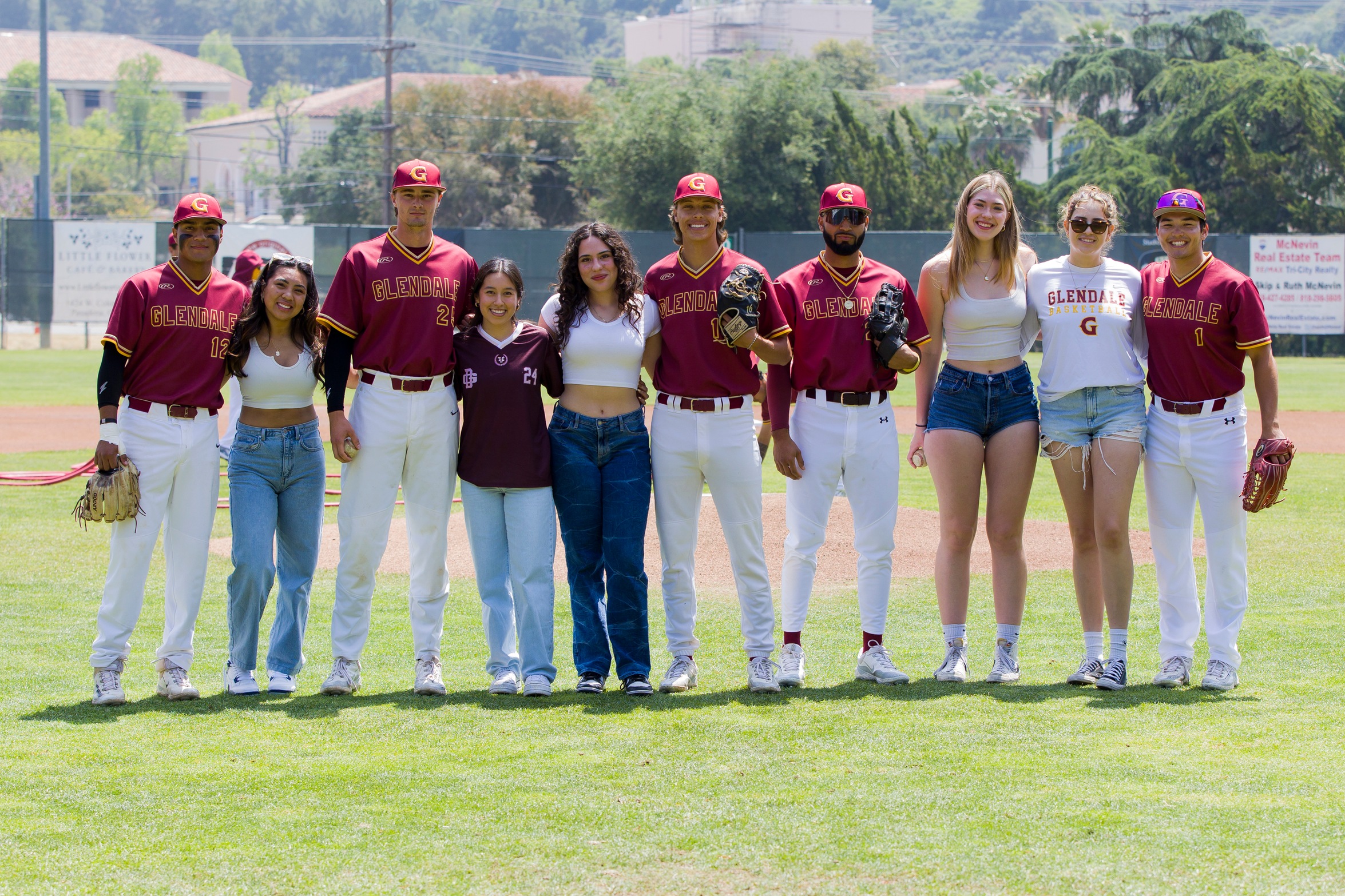 GCC Baseball beats Citrus College 5-0 April 20; WBB players throw out the first pitch to celebrate WSC South Title