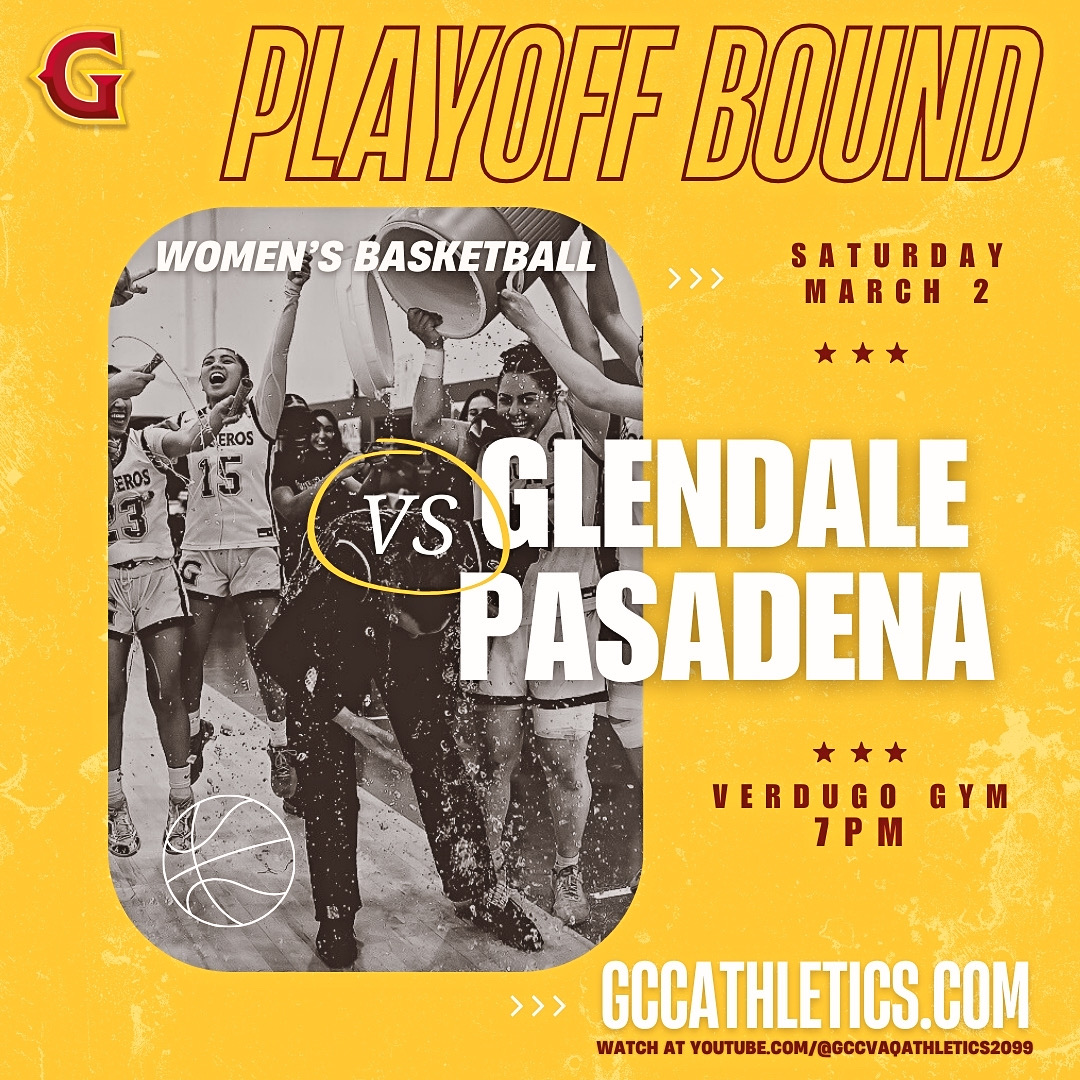 GCC WBB hosts Pasadena City College in second round Southern California Regional Playoff game March 2 at 7 pm